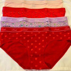 PINK Victoria's Secret (4) Hiphugger Panties.    New With Tags